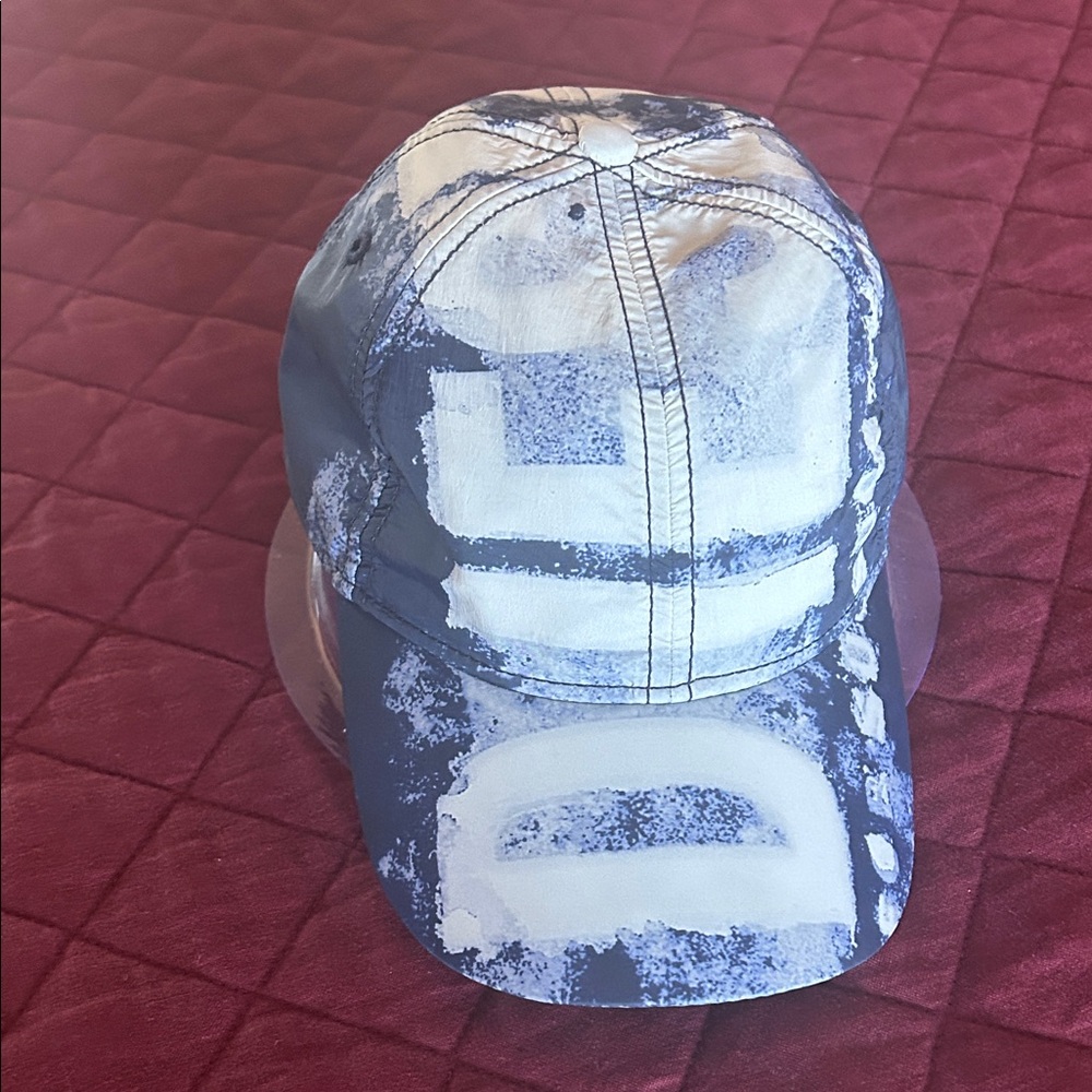Diesel Blue and White unisex baseball Hat with overdye in nylon brand new